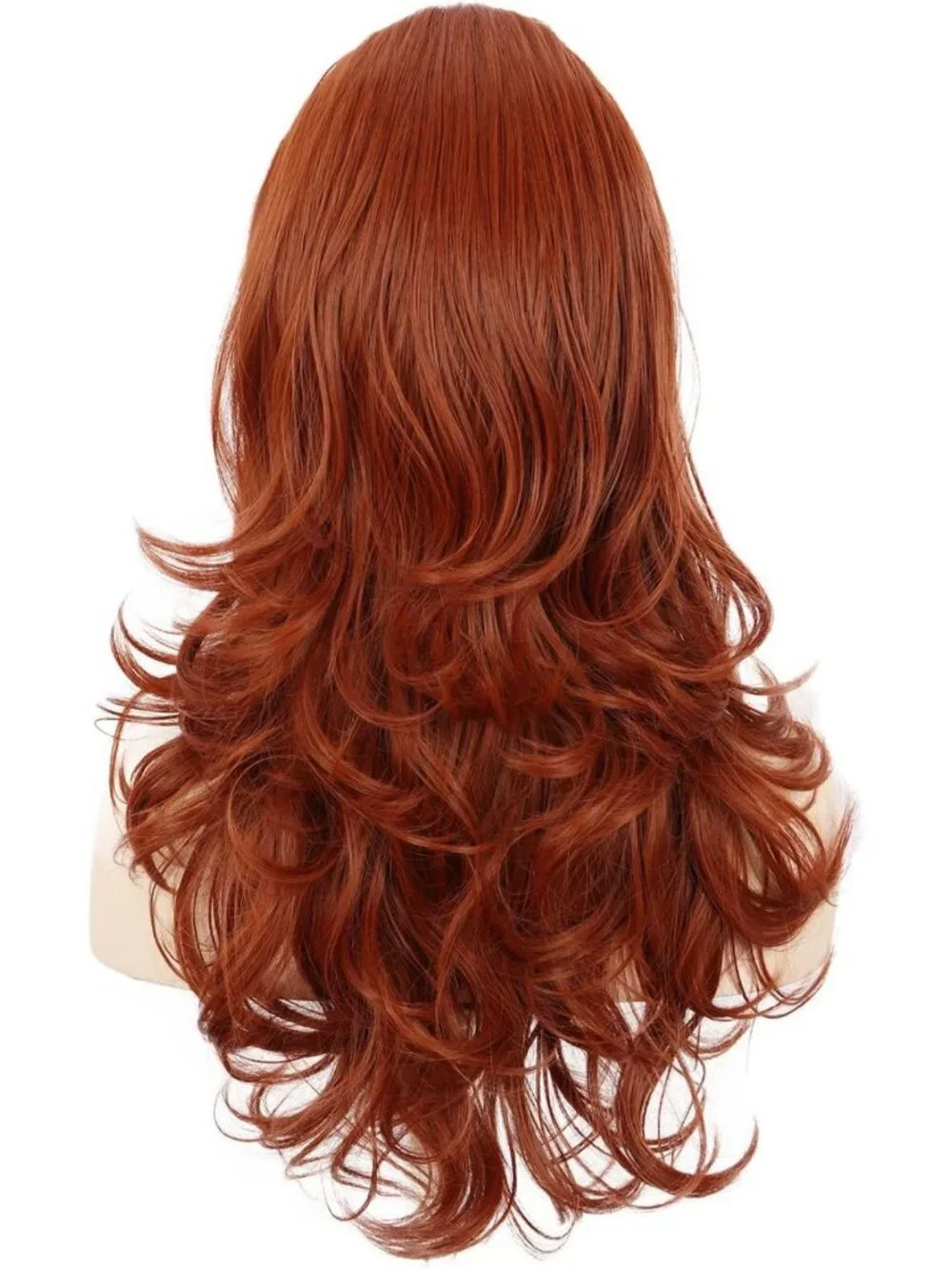Long Wavy Ginger Auburn Wig for Women | 60s 70s Retro Big Hair Style